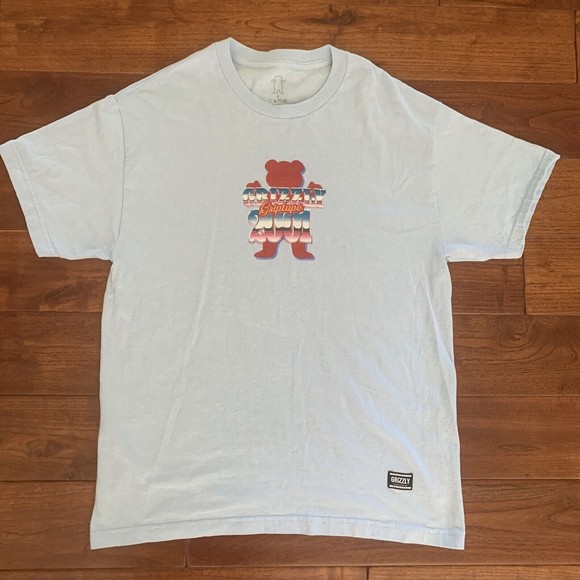 Grizzly Griptape Blue T-Shirt OG Bear Short Sleeve tee Men's L Diamond Supply Co - Picture 1 of 7